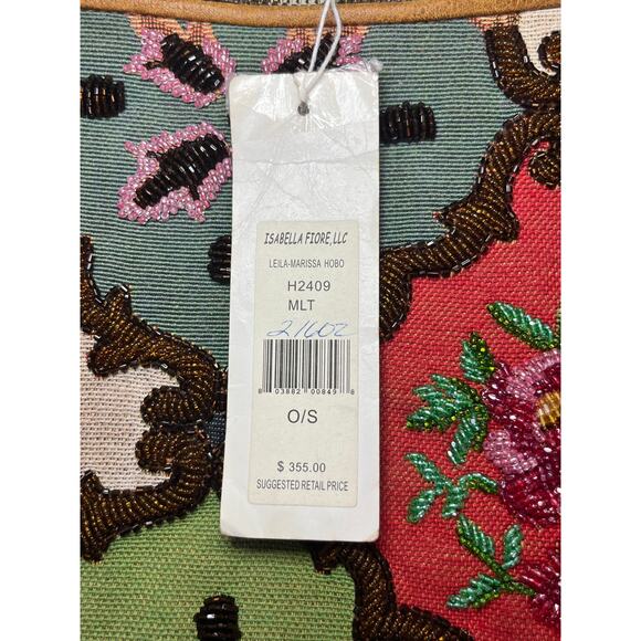 Vintage Isabella Fiore Floral Brocade Beaded Leila-Marissa Hobo Bag - Picture 9 of 11